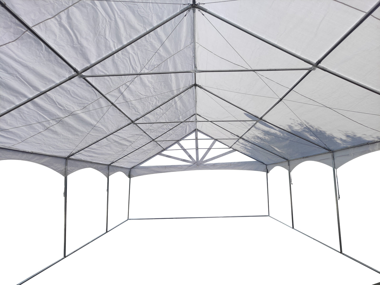 Mazonvintage Canopies 40'x20' PVC Marquee Fire Retardant Party Tent Wedding Canopy Gazebo with Steel Frame, Removable Side Window Walls and Clear End Panels - White
