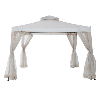 Mazonvintage10x10 Soft Top Gazebo with Mosquito Netting - Beige & White