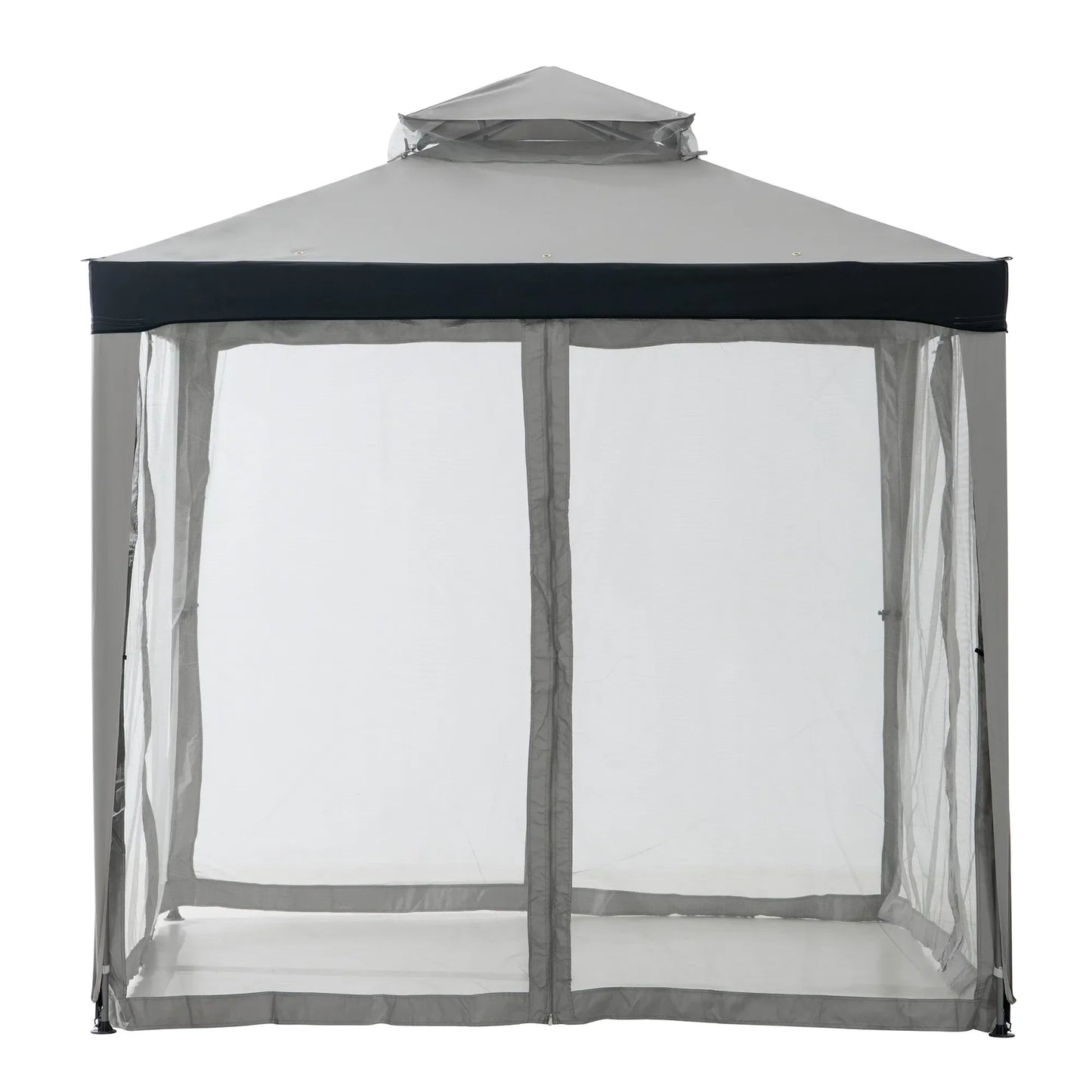 Mazonvintage8x8 Soft Top Gazebo with Mosquito Netting - Gray & Black