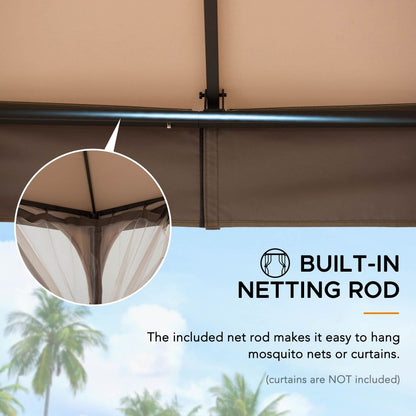 Mazonvintage 9.5x9.5 2-Tier Steel Backyard Gazebo with Netting