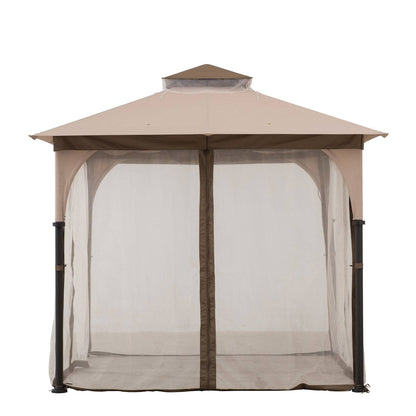Mazonvintage 9.5x9.5 2-Tier Steel Backyard Gazebo with Netting