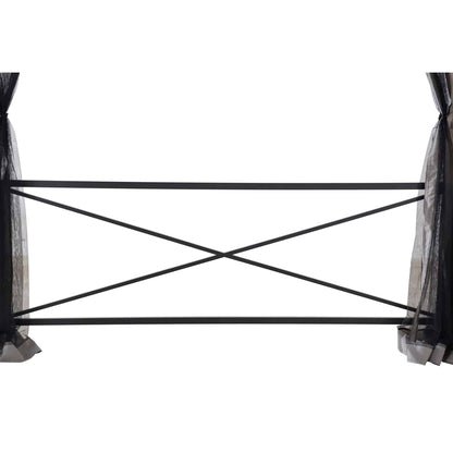 Mazonvintage 15x15 Hexagon Soft Top Gazebo with Netting and Bar Shelf
