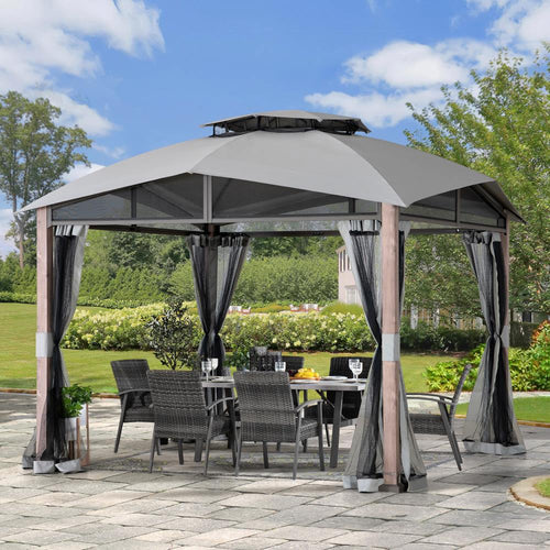 Mazonvintage 12x12 Hillsdale Soft Top Gazebo with 4 Counterweights and Netting