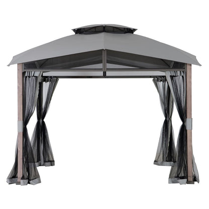 Mazonvintage 12x12 Hillsdale Soft Top Gazebo with 4 Counterweights and Netting
