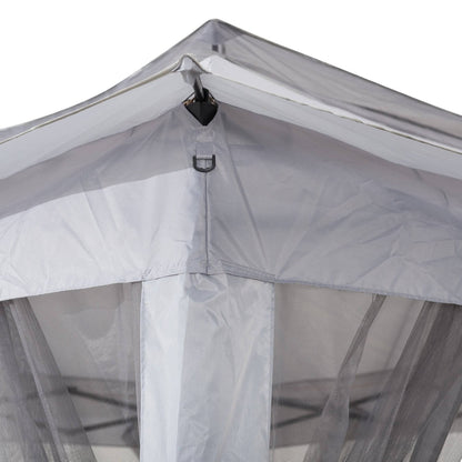 Mazonvintage 11x11 Pop Up Gazebo Tent with Netting and Carry Bag - Light Gray