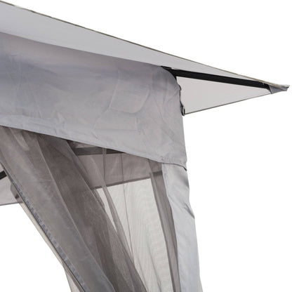 Mazonvintage 11x11 Pop Up Gazebo Tent with Netting and Carry Bag - Light Gray