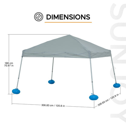 Mazonvintage 10x10 Floating Pool Gazebo with PVC Floats and Carry Bag - Gray