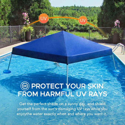 Mazonvintage 10x10 Floating Pool Gazebo with PVC Floats and Carry Bag - Navy