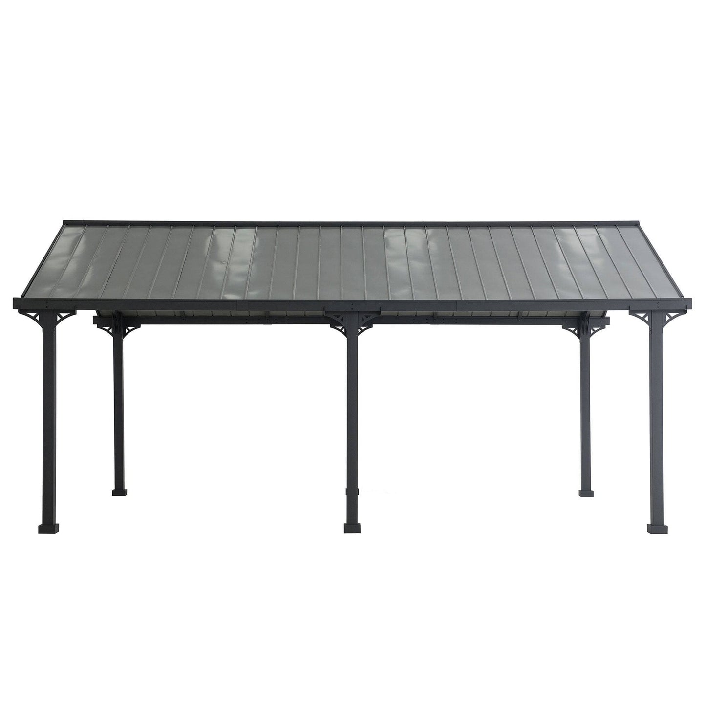Mazonvintage 12x20 Metal Carport Gable Roof Gazebo with 2 Ceiling Hooks