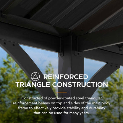 Mazonvintage 20x14 Steel Carport Sturdy Gazebo with 2 Ceiling Hooks