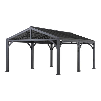Mazonvintage 20x14 Steel Carport Sturdy Gazebo with 2 Ceiling Hooks