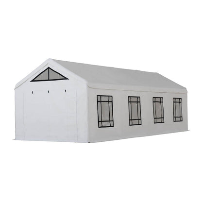 Mazonvintage 12x30 Sundale Party Tent with 8 Removable PE Windows and 2 Roll-up Side Walls