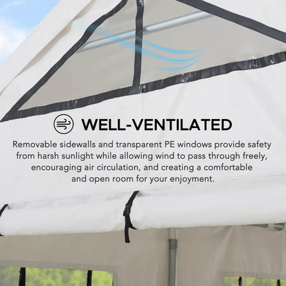 Mazonvintage 12x30 Sundale Party Tent with 8 Removable PE Windows and 2 Roll-up Side Walls