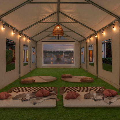 Mazonvintage 12x30 Sundale Party Tent with 8 Removable PE Windows and 2 Roll-up Side Walls