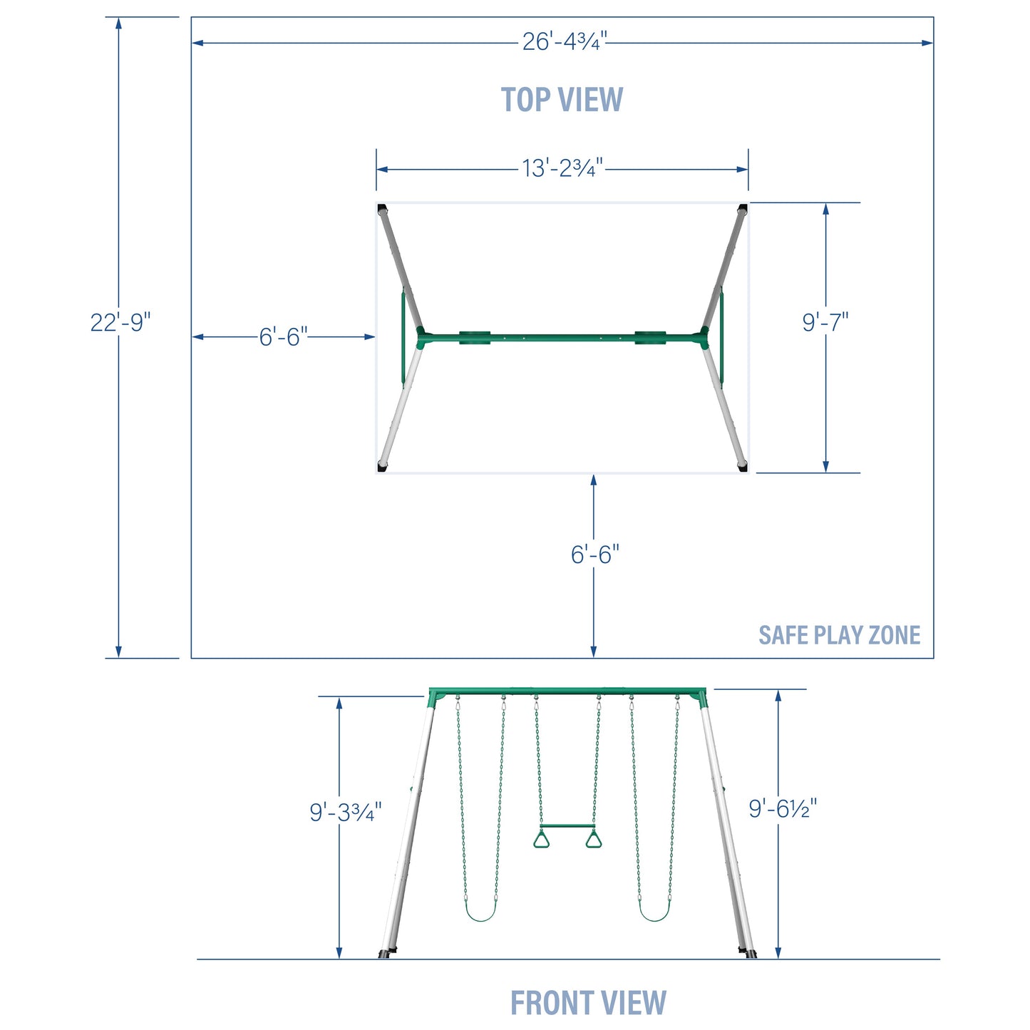 Big Brutus Heavy-Duty Metal A-Frame Swing Set