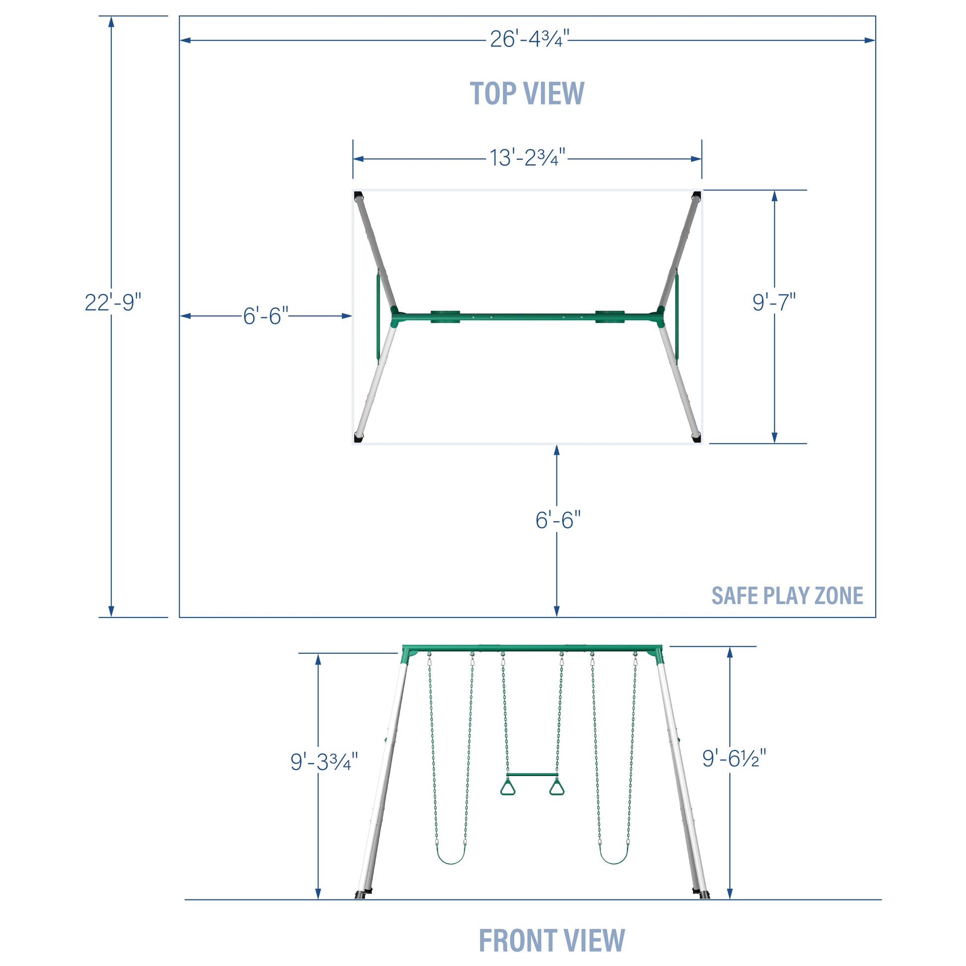 Big Brutus Heavy-Duty Metal A-Frame Swing Set