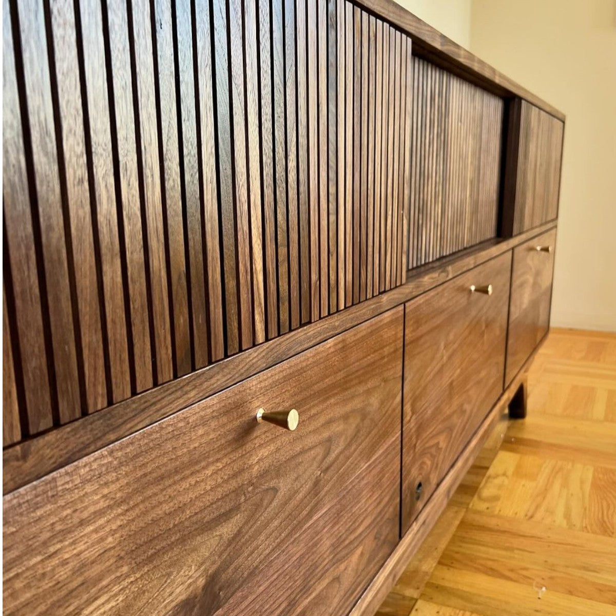 Brevyn Walnut Wood Cabinet & Sideboard