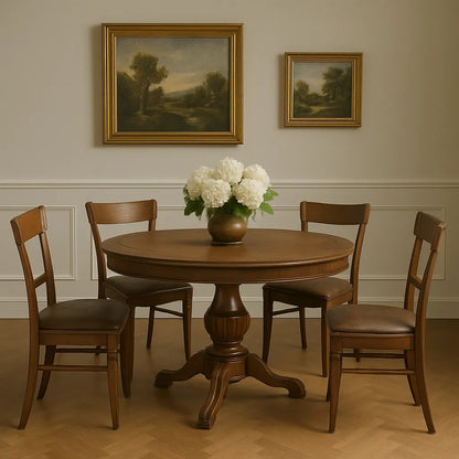 Classic Round Dining Table Elevates Traditional Charm