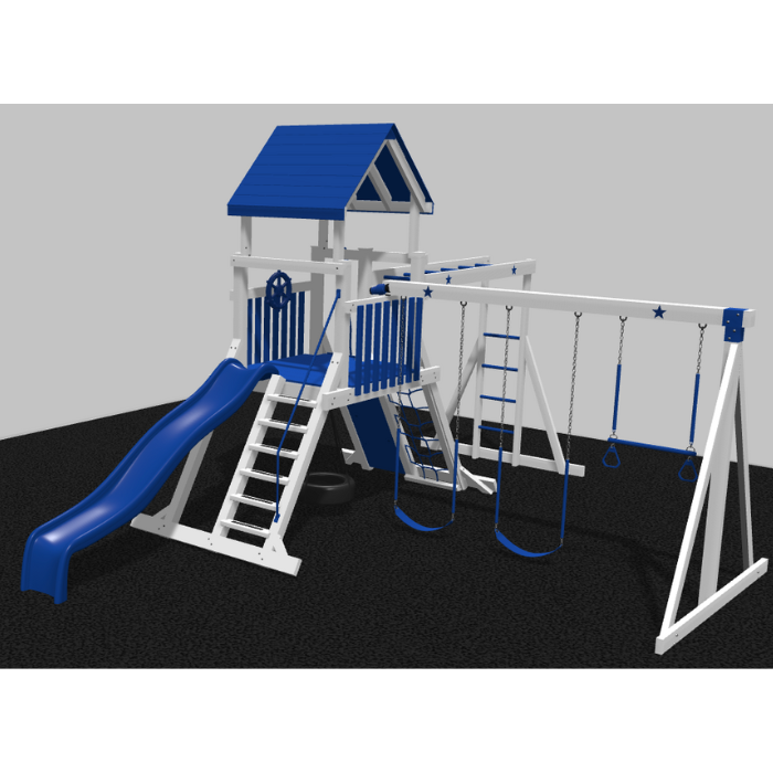 Comet Vinyl Swing Set with Monkey Bars