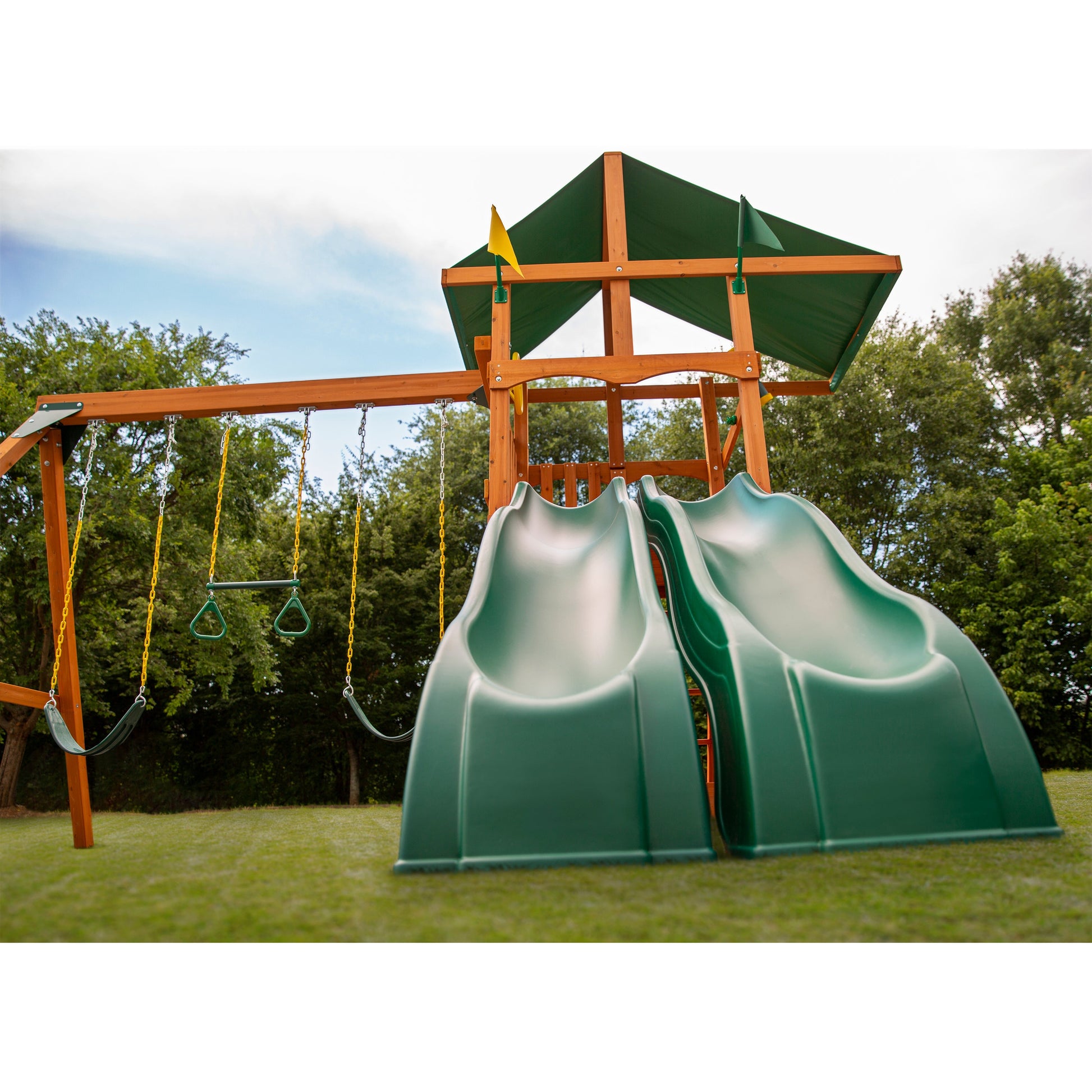 MazonvintagePlaysets Outing With Dual Slides Swing Set