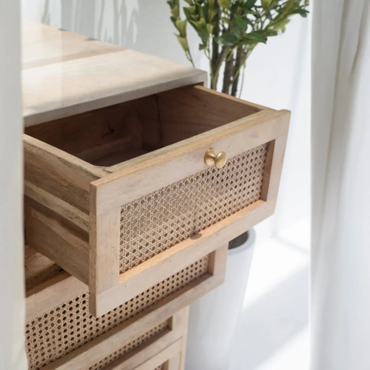 Eliza Rattan Wood Sideboard