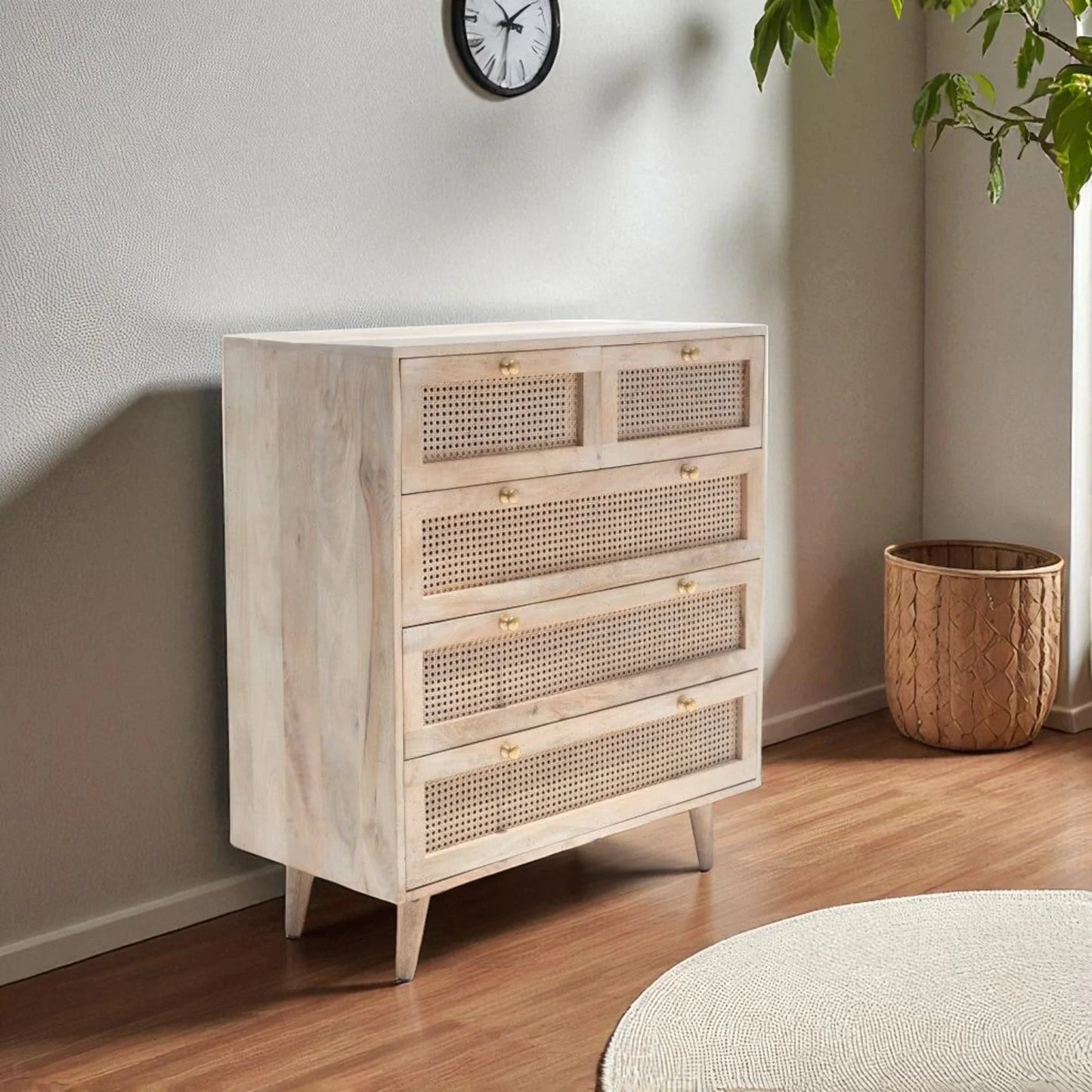 Eliza Rattan Wood Sideboard