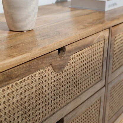 Vienna Six Drawers Rattan Sideboard