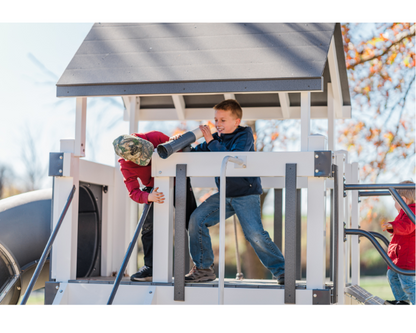 Galaxy Star Vinyl Swing Set with Playhouse