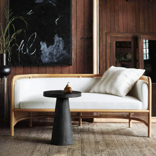 Galvan Ash Wood & Rattan 3 Seater Sofa