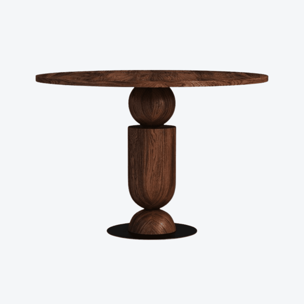 Sphere Solid Oak Wood round Dining Table