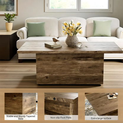 Minimalist Style Natural Wood Coffee Table, Unique And Sophisticated Design 