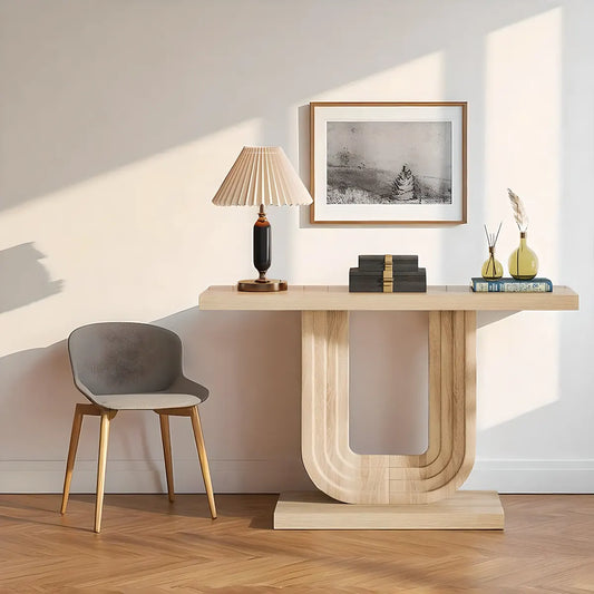 Modern U-shaped oak console table – Sophisticated and elegant 