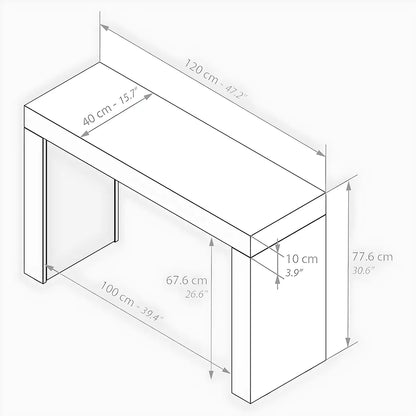 47.2 inch Modern Walnut Console Table – Minimalist, Elegant Design 