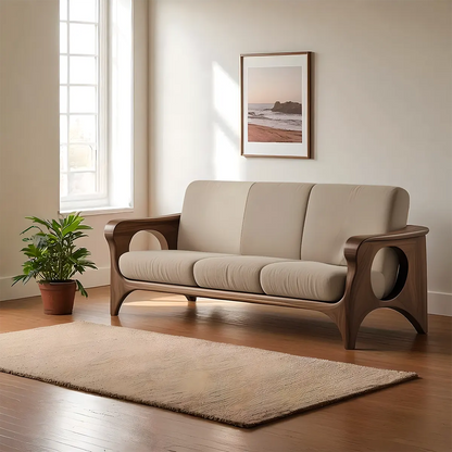 Modern design Ash wood sofa - Solid wood frame, bright and elegant grain 