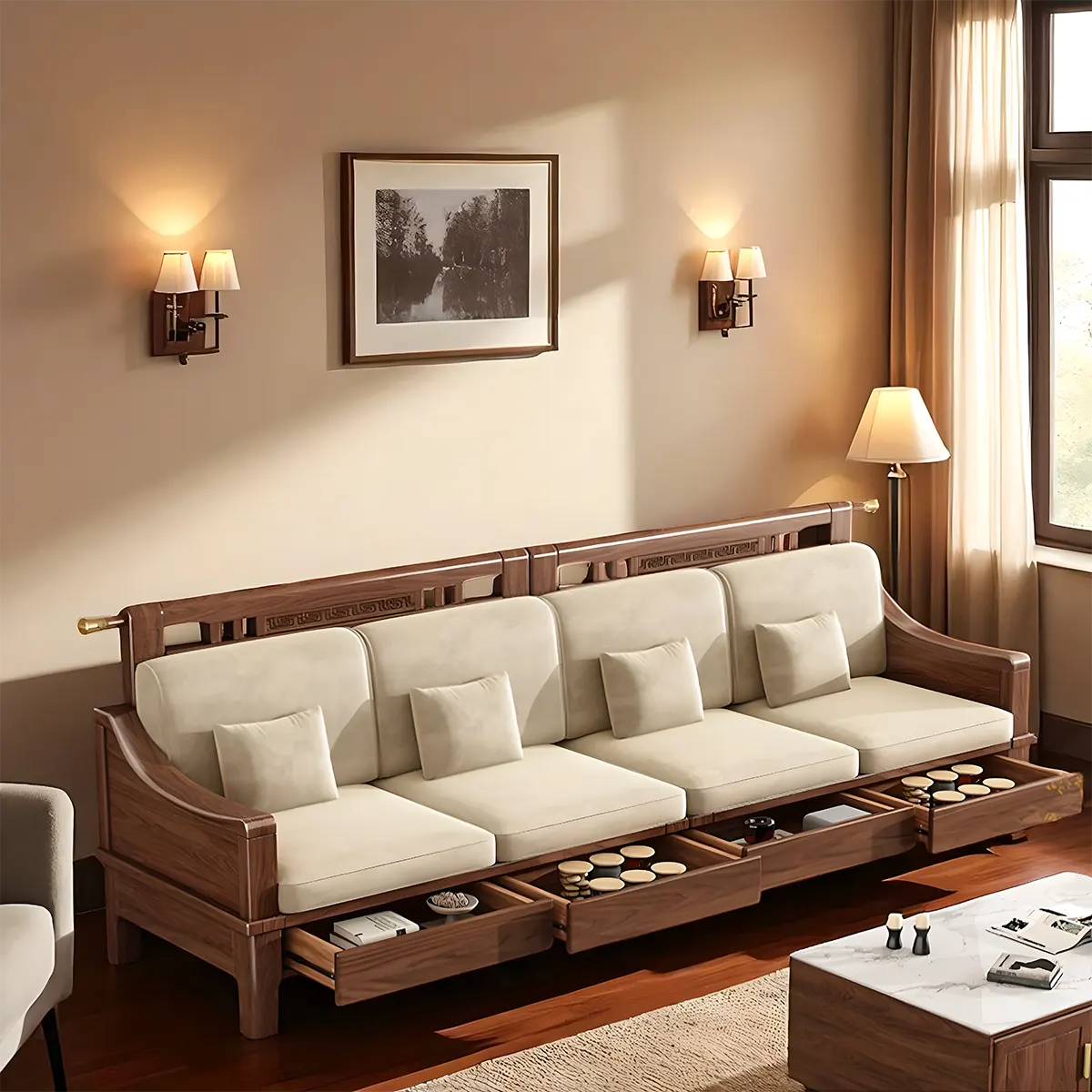 Natural Ash Wood Sofa – Sophisticated Design For Luxurious Living Room 