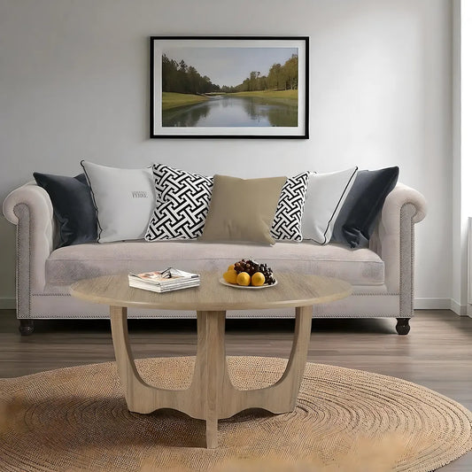 Natural Wood Round Coffee Table – Modern, Sophisticated Design 