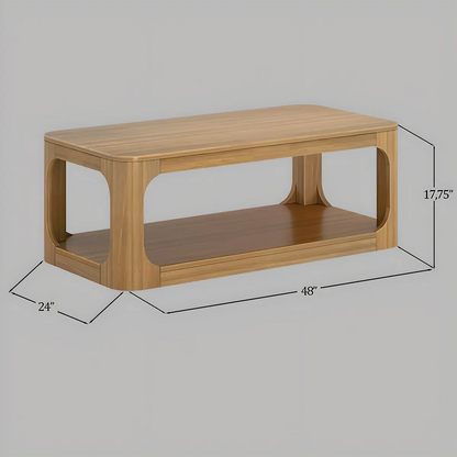 Astra Natural Wood Tea Table, Sophisticated Design For Living Room Space 