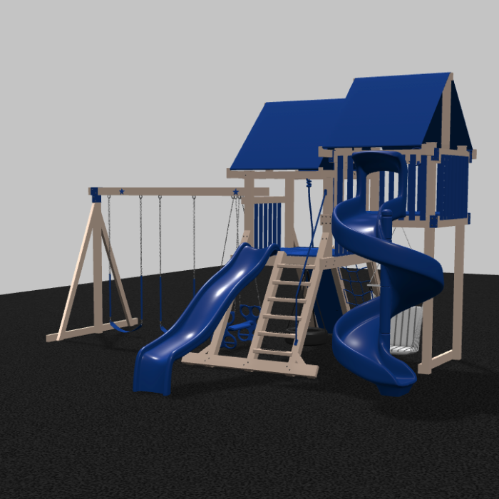 Nebula Vinyl Swing Set with Spiral Slide