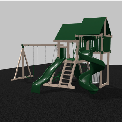 Nebula Vinyl Swing Set with Spiral Slide