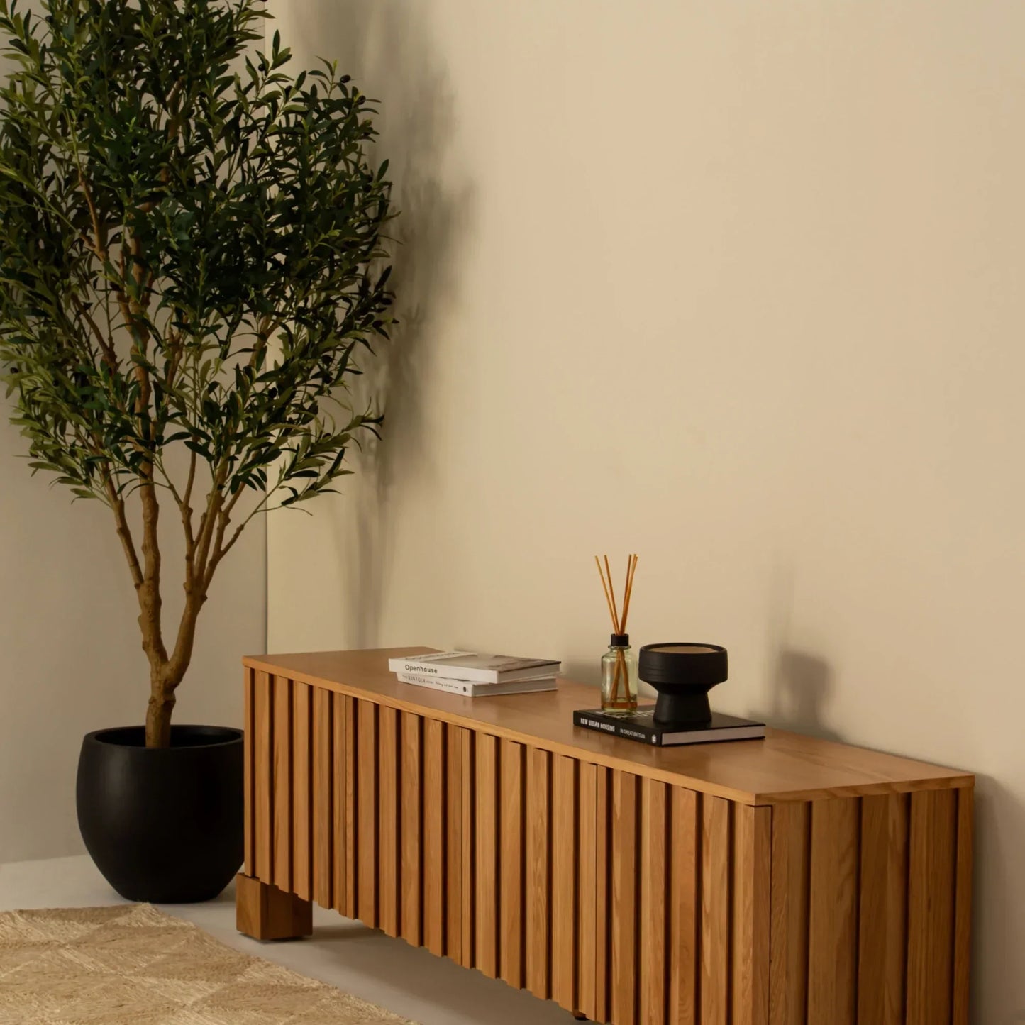 Nolan Natural Wooden TV Unit