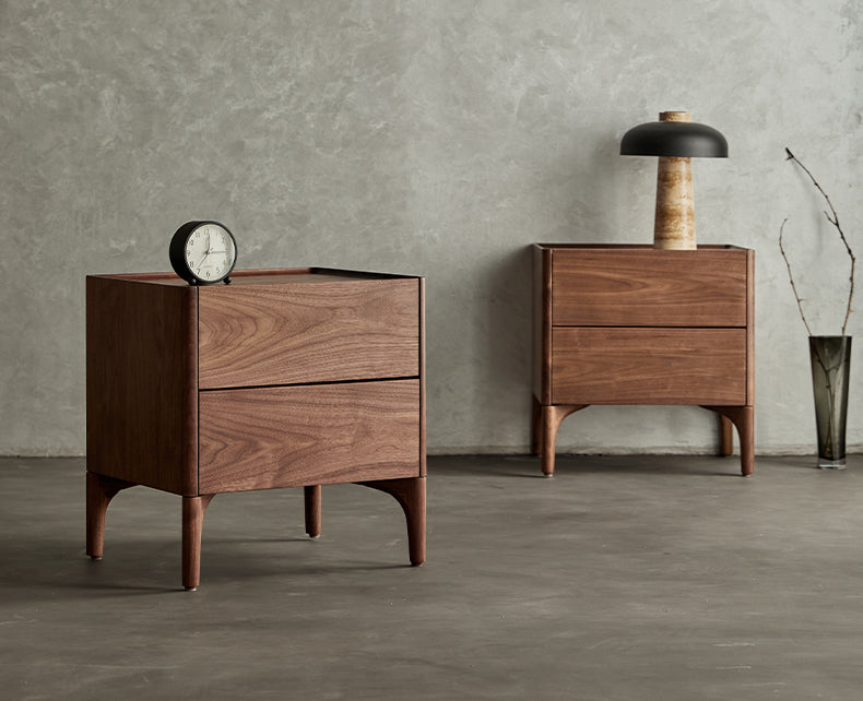 Mazonvintage-Sophisticated Black Walnut Wood Nightstand