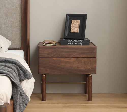 Mazonvintage-Art Deco Black Walnut Wood Night Table