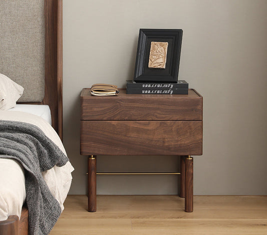 Mazonvintage-Art Deco Black Walnut Wood Night Table