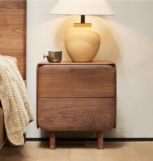 Mazonvintage-Sophisticated Black Walnut Wood Bedside Organizer
