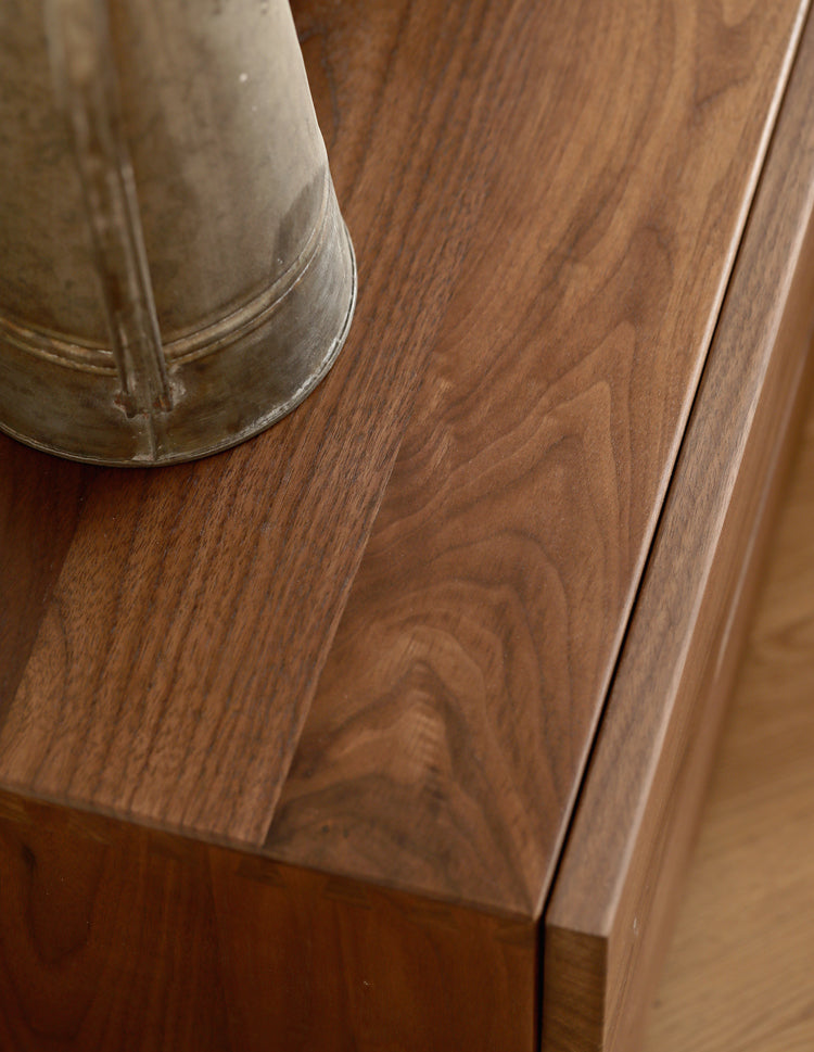 Mazonvintage-Minimalist Appeal Black Walnut Wood Nightstand