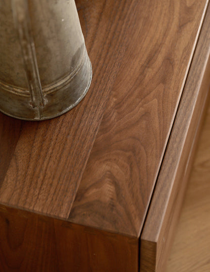 Mazonvintage-Minimalist Appeal Black Walnut Wood Nightstand