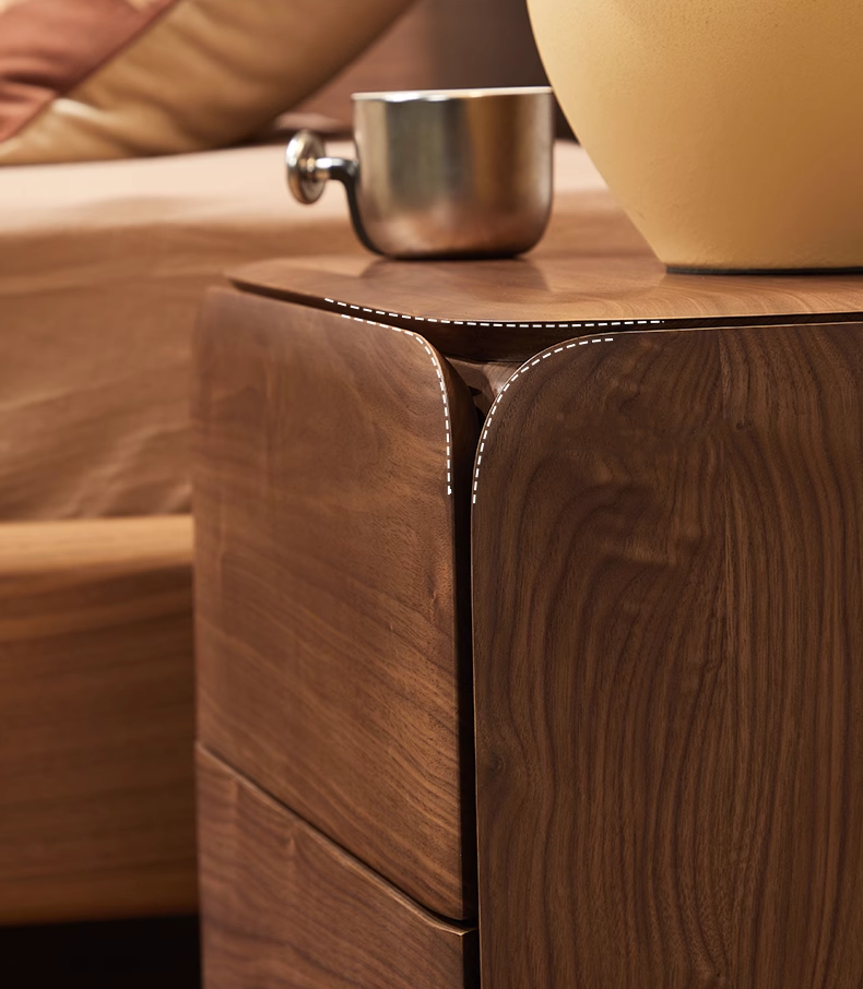 Mazonvintage-Sophisticated Black Walnut Wood Bedside Organizer