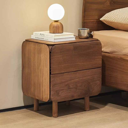 Mazonvintage-Sophisticated Black Walnut Wood Bedside Organizer