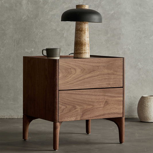 Mazonvintage-Sophisticated Black Walnut Wood Nightstand