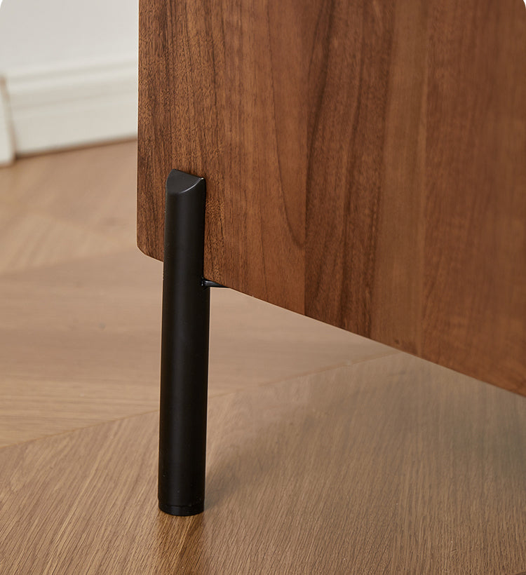 Mazonvintage-Voyage Black Walnut Wood Nightstand with Glass Top